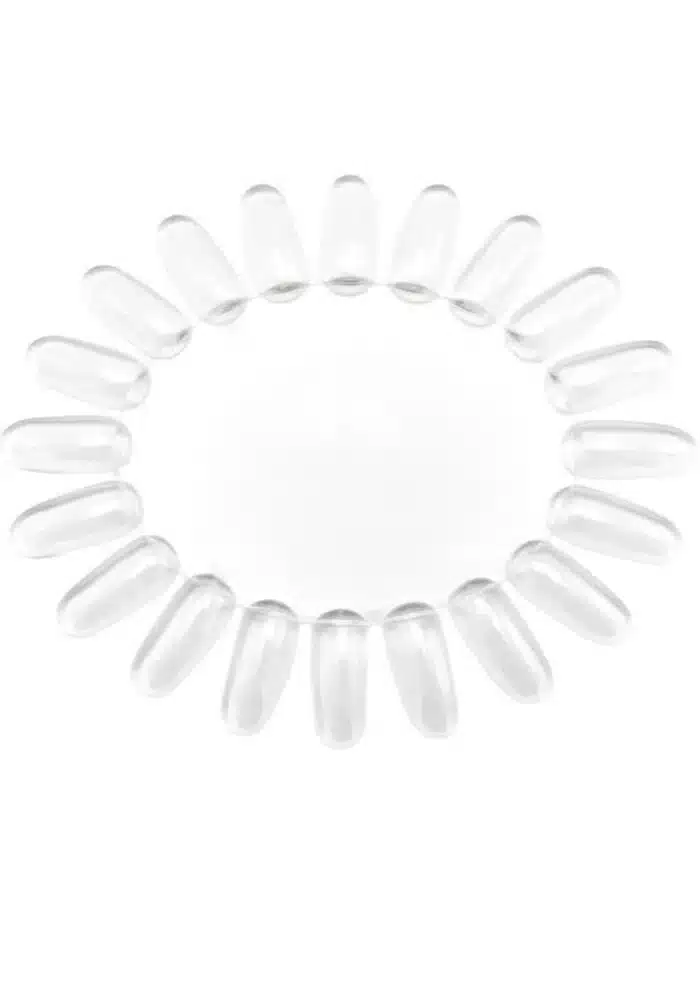 Color Wheel Oval Clear mit 20 transparenten Nageltips zum Präsentieren und Testen von Farben