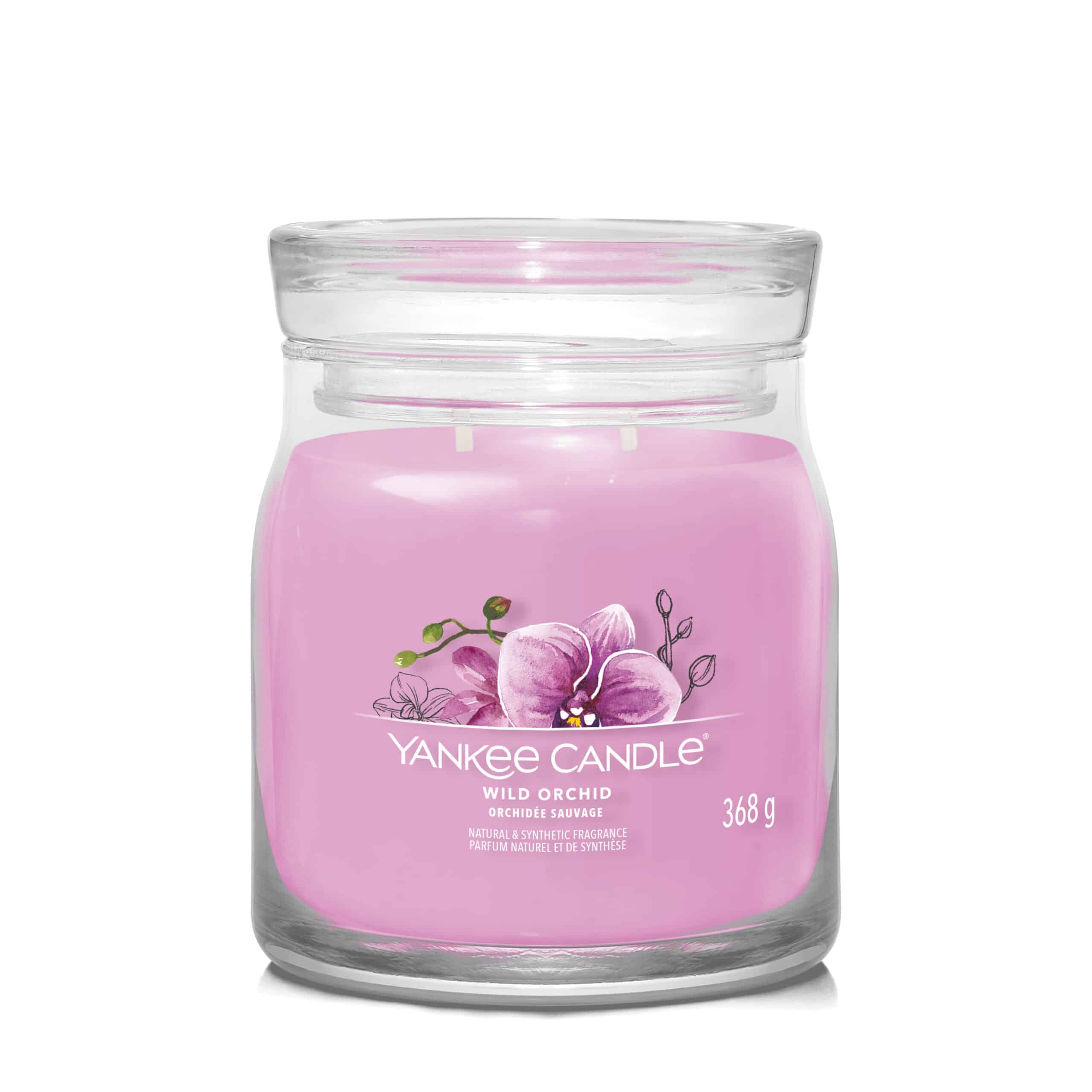 Yankee Candle Wild Orchid Signature Duftkerze im mittelgroßen Glas mit Orchideenduft