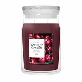 Yankee Candle Black Cherry Signature Large Jar, rote Duftkerze im großen Glas