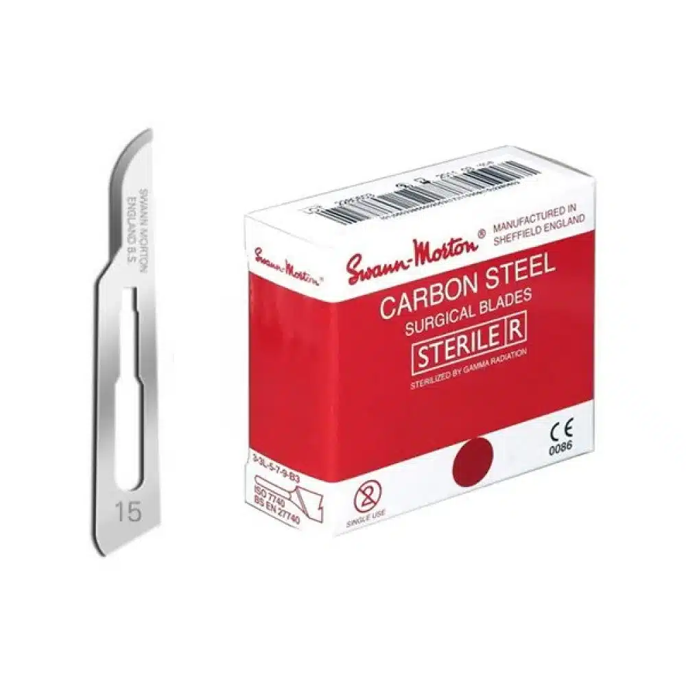Swann Morton sterile Skalpellklingen Nr. 15 mit roter Box à 100 Stück