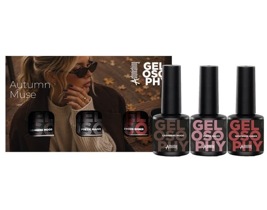Gelosophy Autumn Muse Collection Kit mit drei Gellacken in Herbstfarben